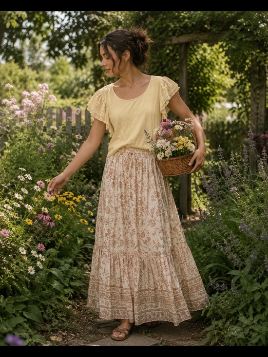 C Est. 1946 Dresses & Skirts - Boho Butter Yellow Ruffled Laced Sleeve Blouse